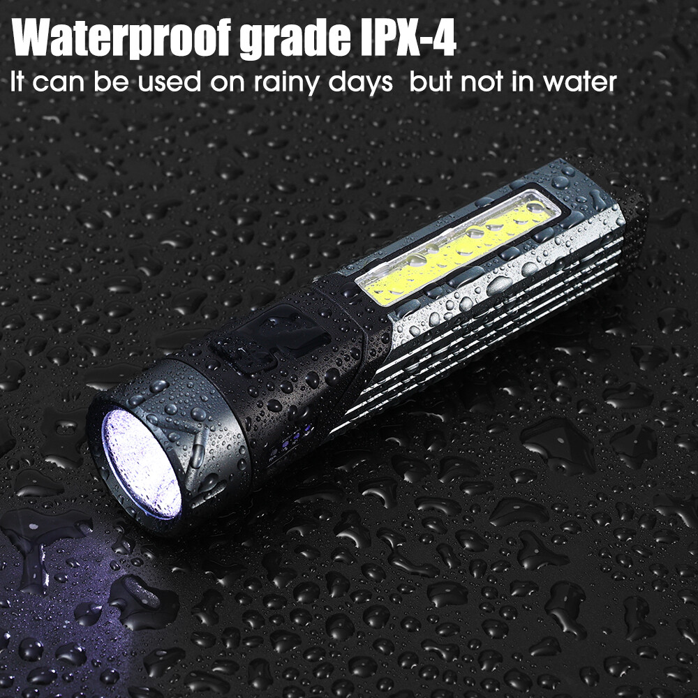 7 Lighting Modes LED Strong Light Flashlight Multi-functional 90-degree Folding Handheld Work Lamp Portable USB Charging COB Camping Hiking Latern