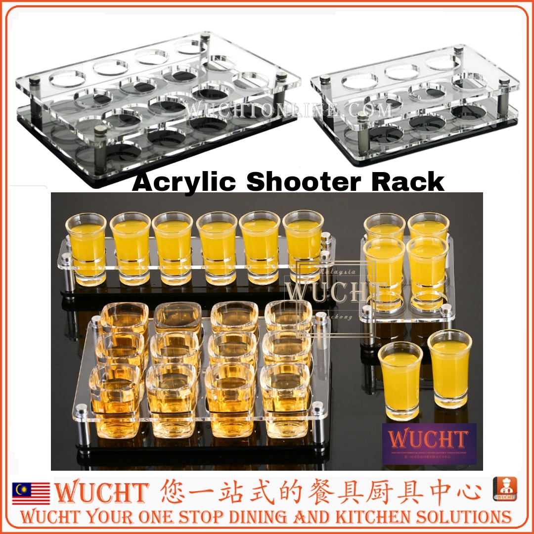 Shooter Rack 【WUCHT】Deluxe 6 Holes Acrylic Shooter Rack / Black with Clear Acrylic ...