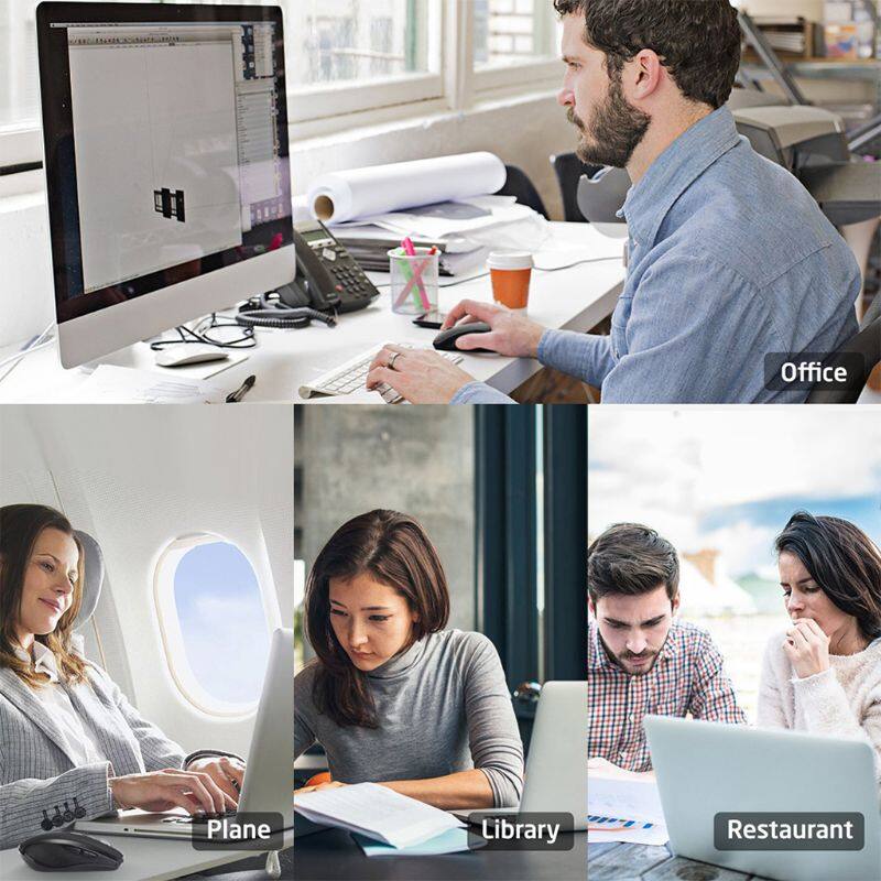 Chuột Không Dây USB Type C 2.4 GHz Chuột Công Thái Học, Chuột 800/1200/1600 DPI Chuột Văn Phòng Cho Thiết Bị Macbook Pro USB C