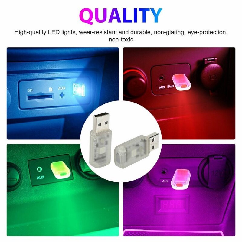 Portable USB LED Atmosphere Light Finger Touch Sensor Car Interior Light Colorful Auto PC Computer Decorative Night Light