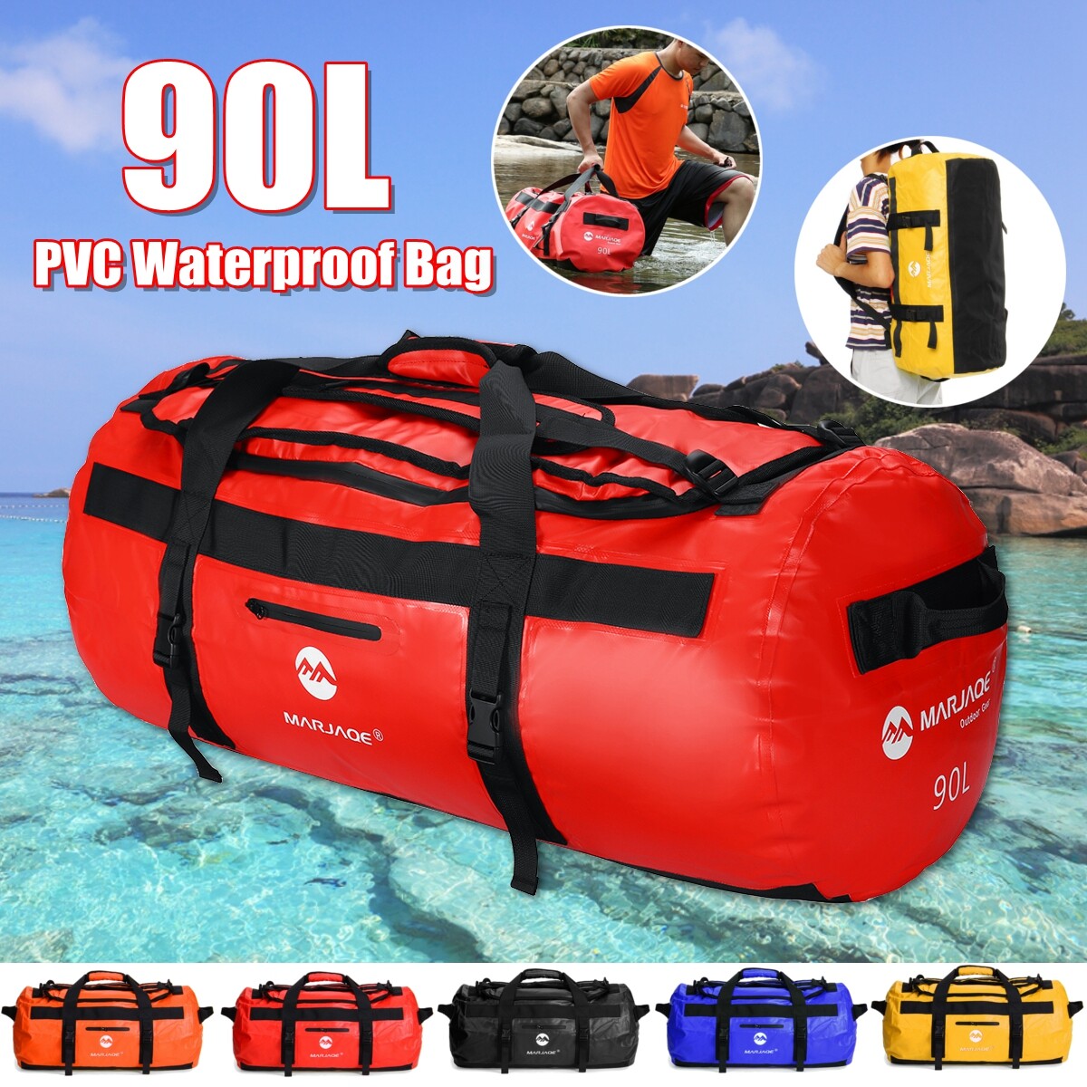 [Paidbang] กระเป๋าสัมภาระ สำหรับล่องแก่งพายเรือแคนูเรือคายัคแม่น้ำเดินป่าว่ายน้ำ กระเป๋าเดินทาง กระเป๋าเดินทางกันน้ำ 90L