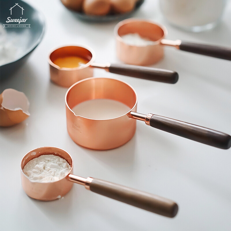 Sweejar Bộ 4 cốc/muỗng đo bột nướng bánh