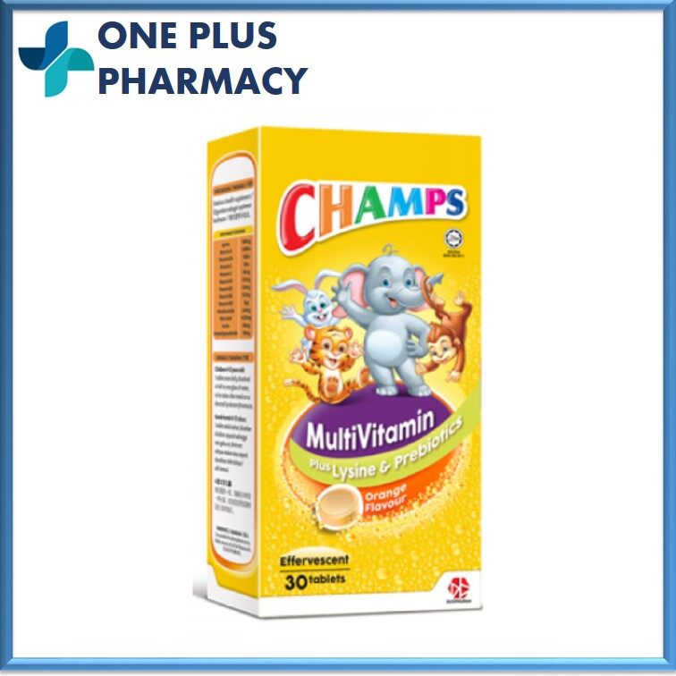 Champs Multivitamin Plus Lysine & Prebiotics 30 Effervescent Tablets