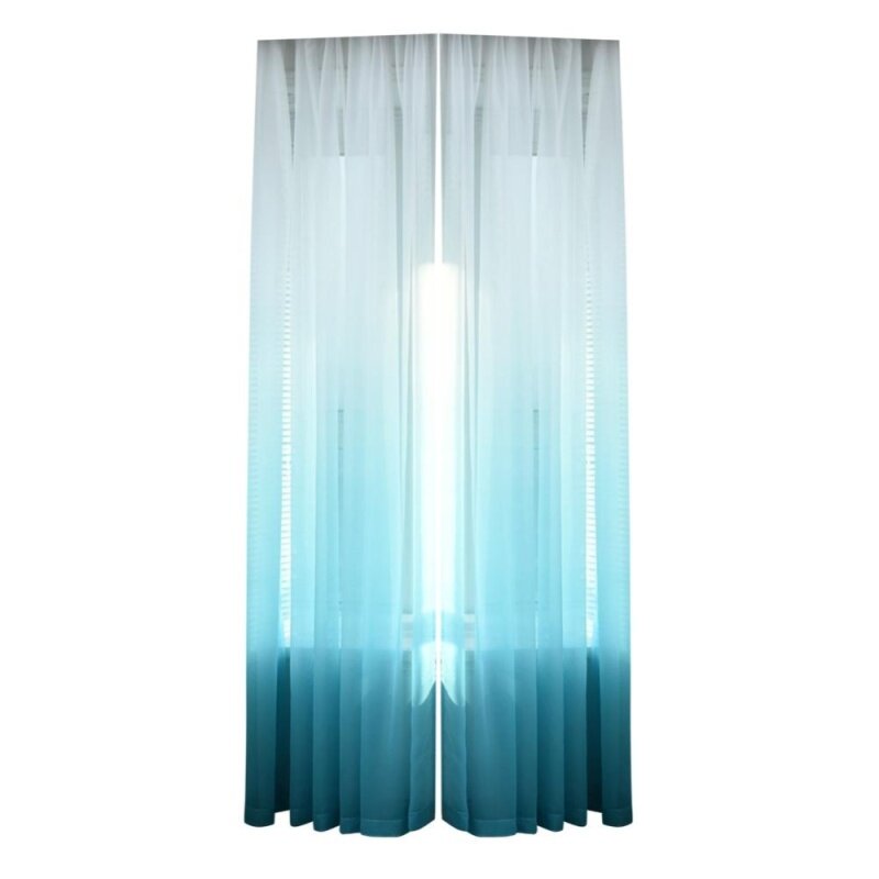 Gradient Color Tulle Sheer Cửa Sổ Màn Hình Rèm Drape Khăn Sheer