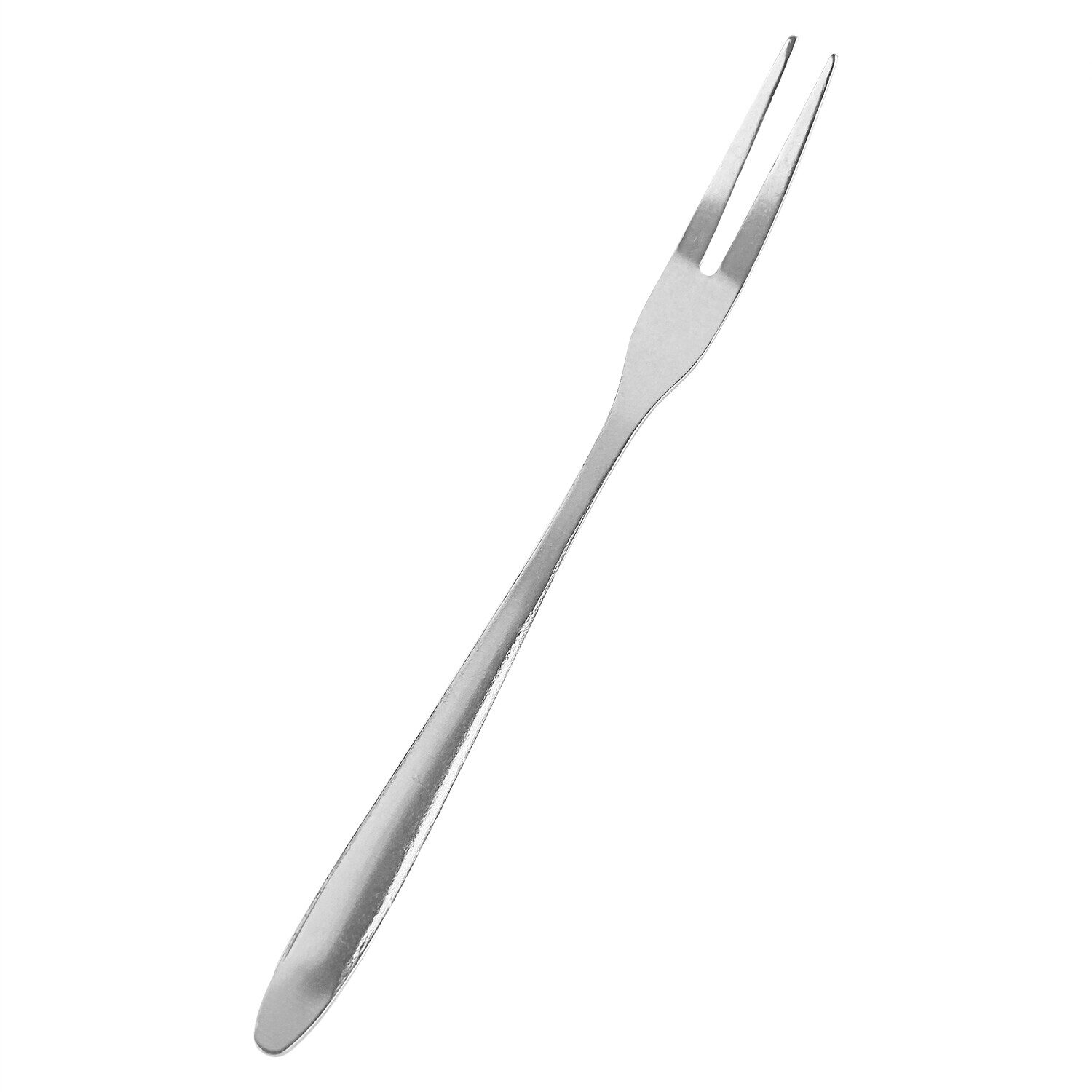 5pcs Stainless Steel Two Tooth Fruit Fork Tableware/ Multi-use Two Prong Snack Cake Dessert Salad Forks/ Portable Cutlery Kitchen Dinnerware Banquet Party