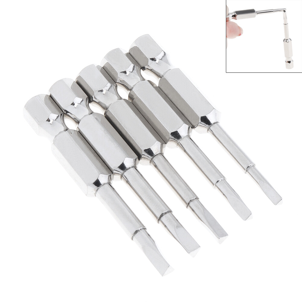 5pcs/set 1/4 Inch Magnetic Triangle Screwdriver Bits Hex Shank 50mm S2 Steel