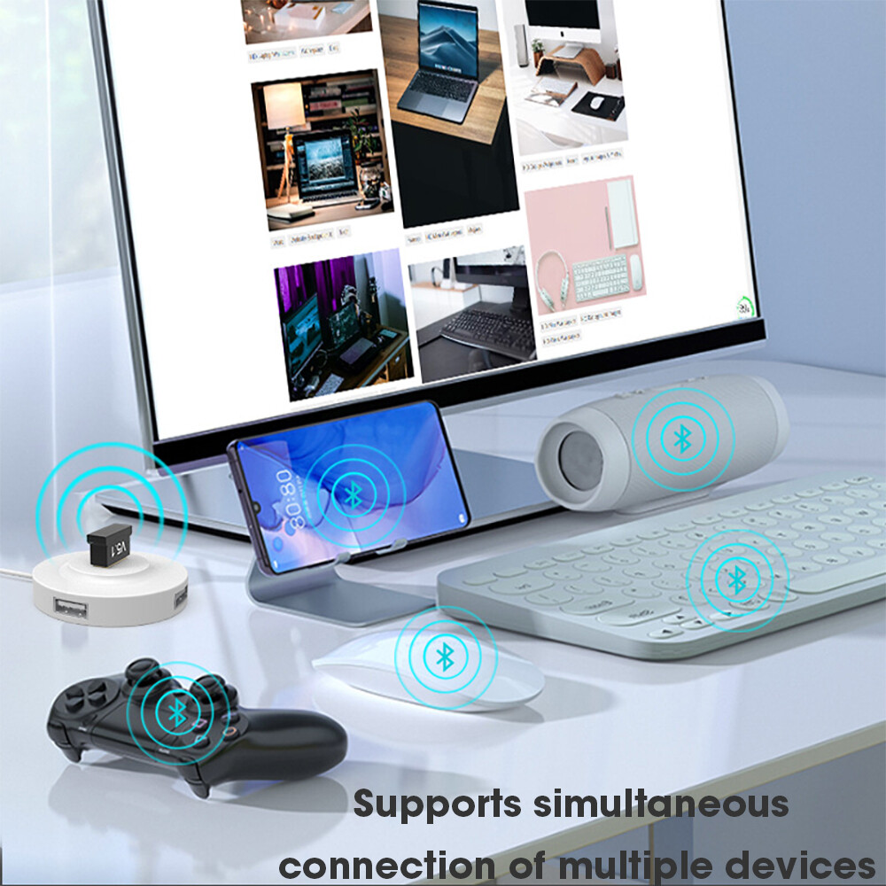 USB Bluetooth 5.1 Adapter Transmitter Receiver Bluetooth Audio Bluetooth Dongle Wireless USB Adapter for Computer PC Laptop