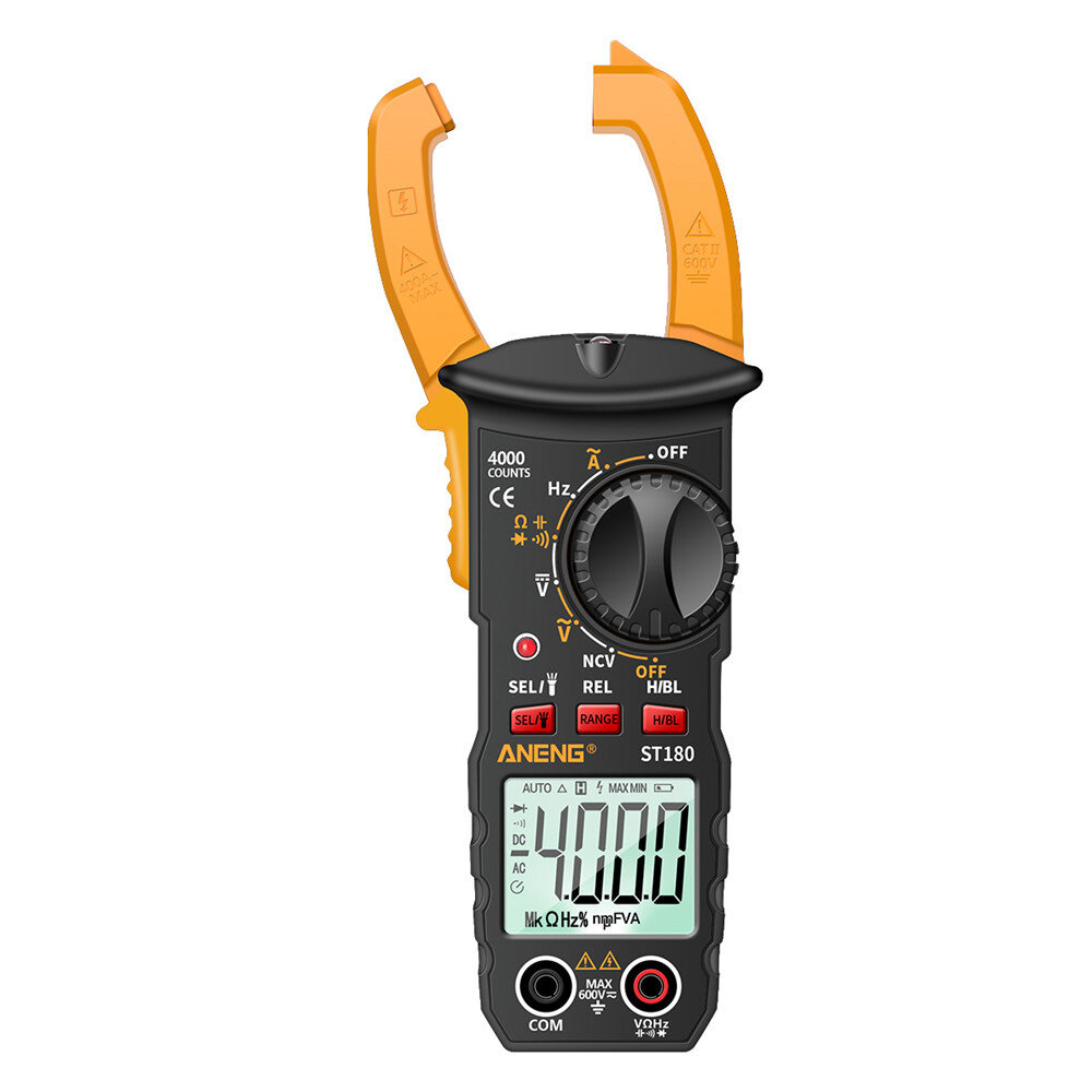 Shockley Digital Clamp Meter Multimeter Tester 4000 Counts Amp Ohm Volt Meter Measures AC Current AC/DC Voltage Capacitance Resistance