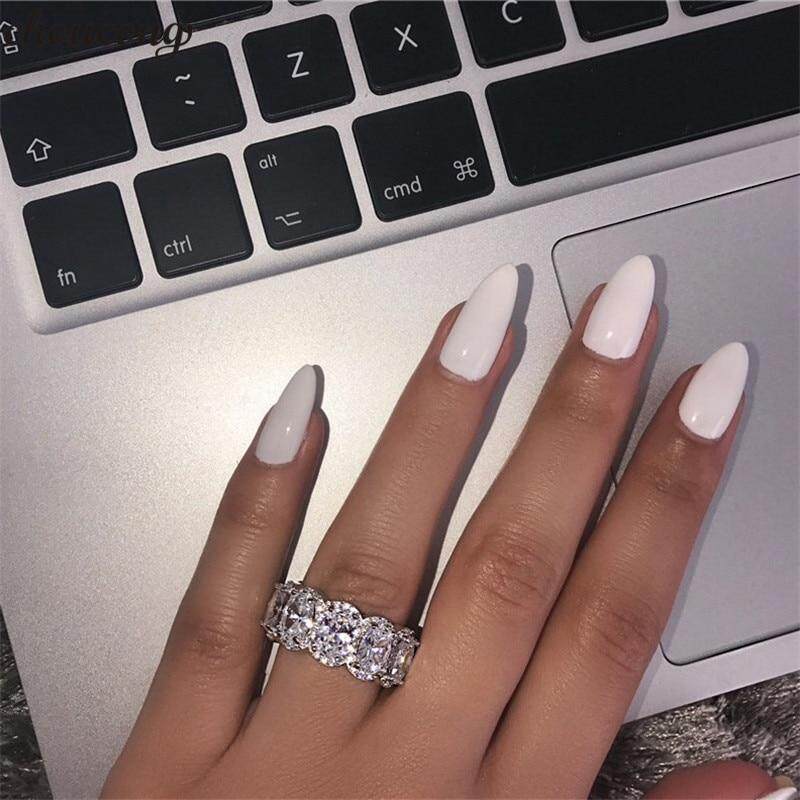Luxury Lady Promise ring 11pcs AAAAA Cz Stone 925 Sterling silver Engagement wedding band ring,7