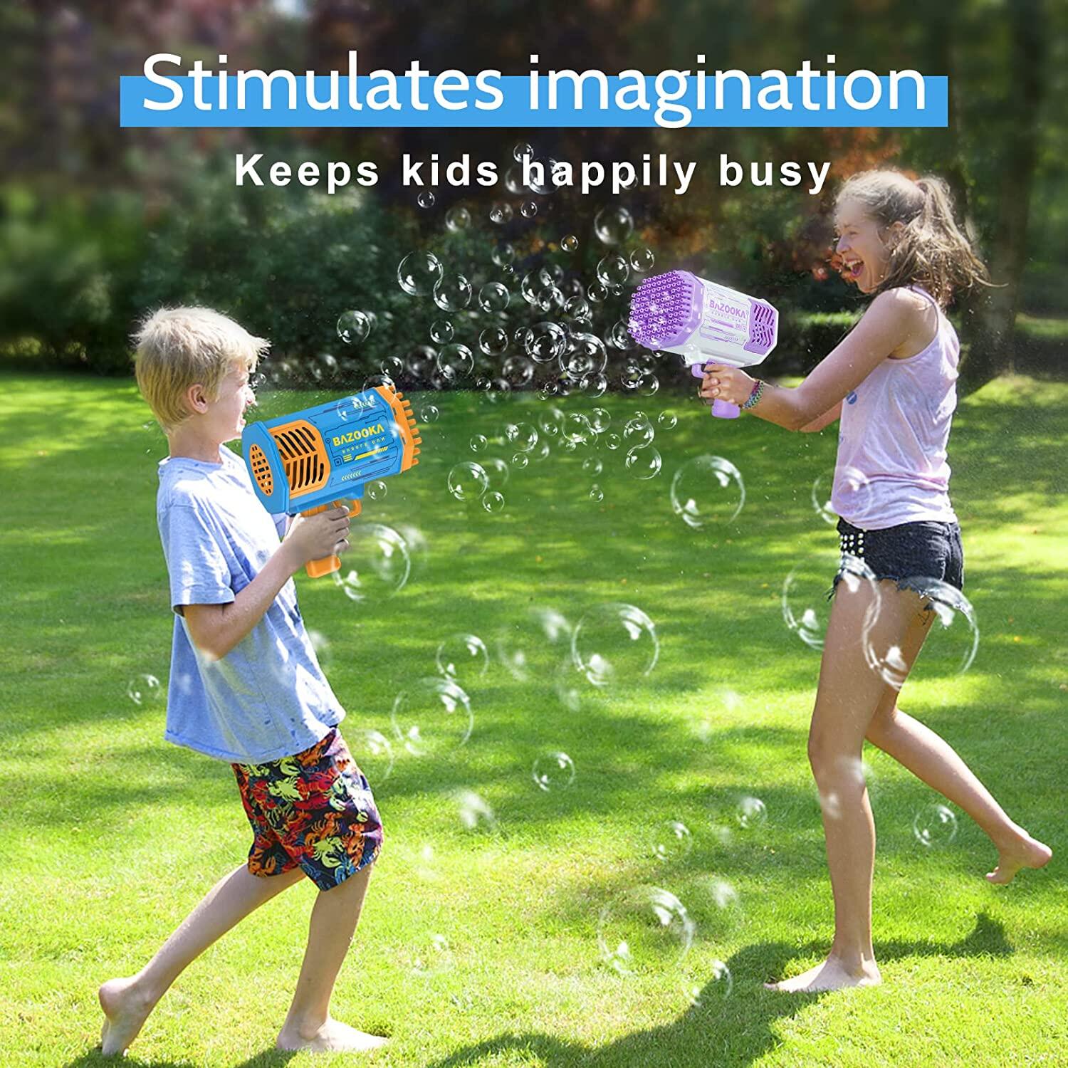 TOYSMARS Rocket Launcher Shape Bubble Maker Boom Bubble with N Holes for Kids Rocket Bubble Blower Automatic Bubble Toys 5000+ Bubbles per Min for Boys Girls Teens Outdoor Indoor Birthday