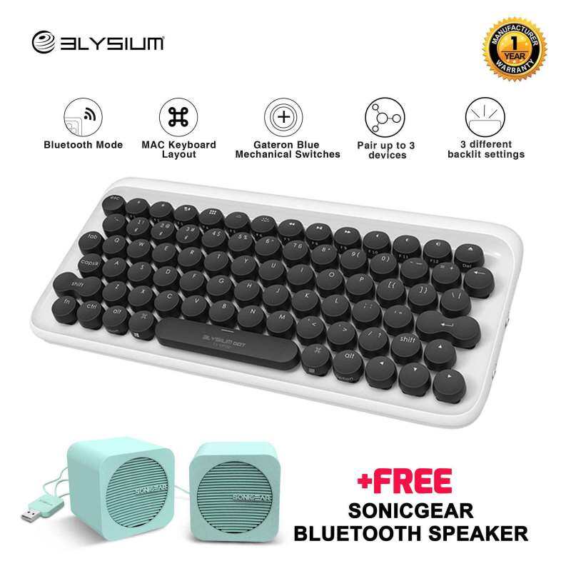 Elysium DOT - Bluetooth Mechanical Keyboard For Mac, Windows (Free Bluetooth Speaker) Malaysia