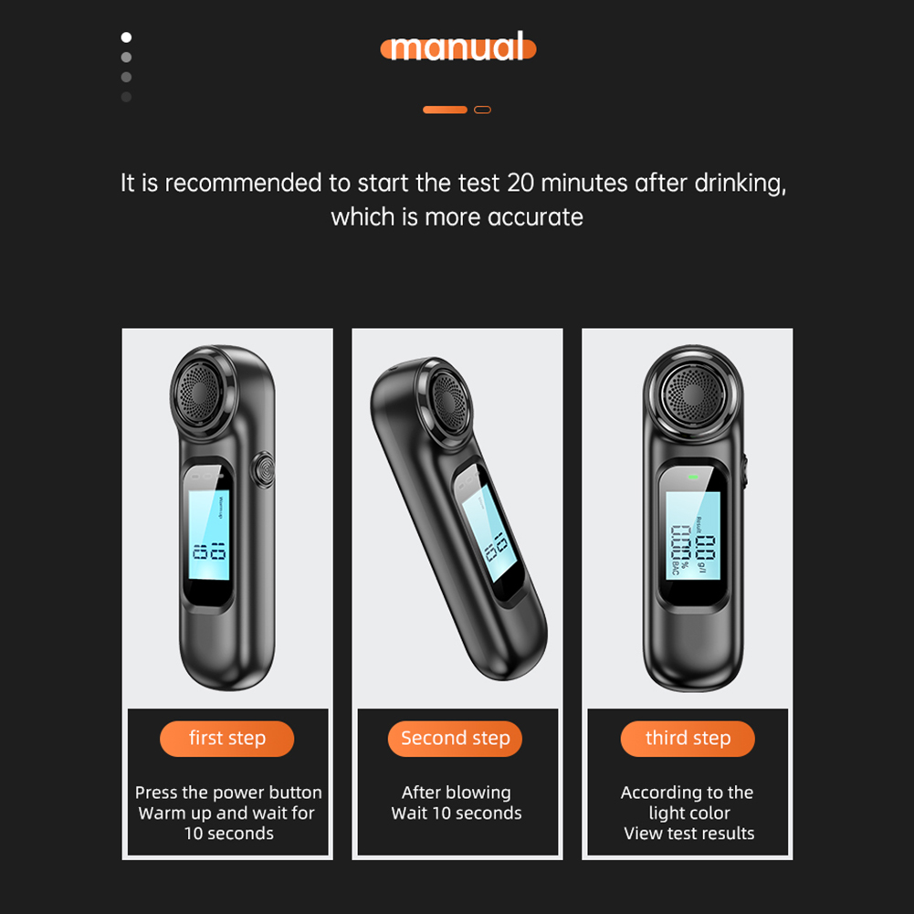 Professional Digital Breath Tester Non-contact Portable Alcohol Detector