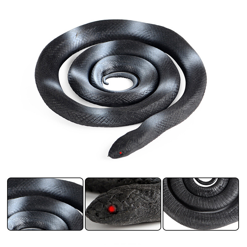 Children's Tricky Toy Amphibian Reptile Soft Glue Scale Snake Python Solid Simulation Snake Model Decoration Ornaments PVC Miniature Collection Toys Educational Kids Toy Toys for Boys Toys for Girls