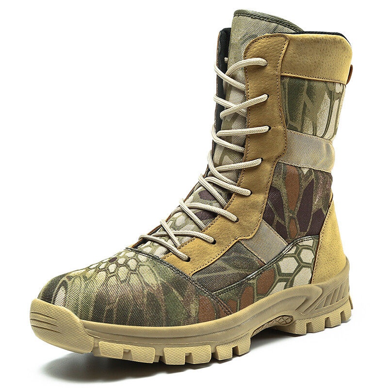 Camouflage Men’s Military Tactical Boots Durable Boots Sports Outdoor Combat Jungle Anti-Slip Boots Hiking Boots