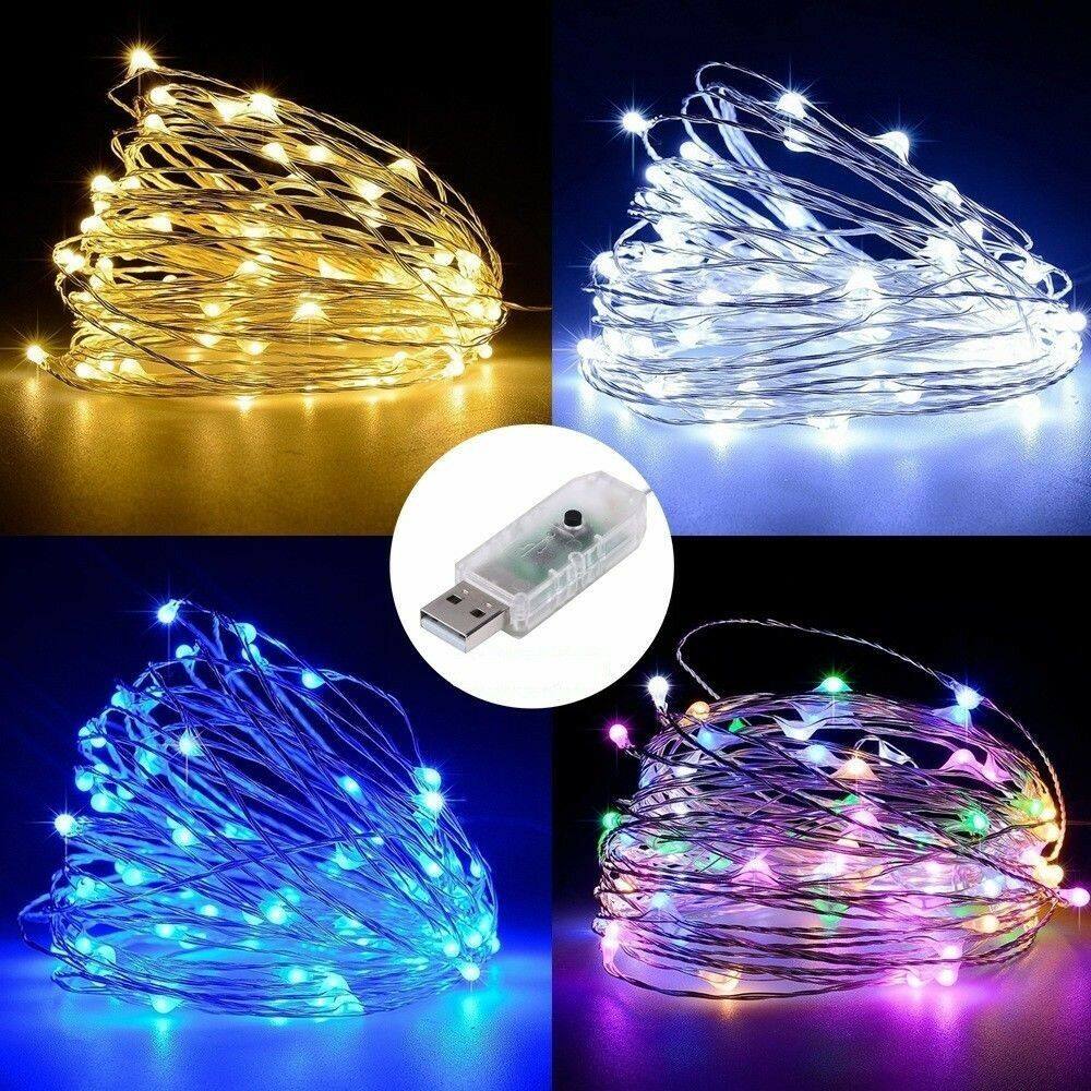 Warmstation Copper Wire (USB) LED String lights Waterproof Holiday LED Strip lighting For Fairy Christmas Tree Wedding Party Decoration lamp
