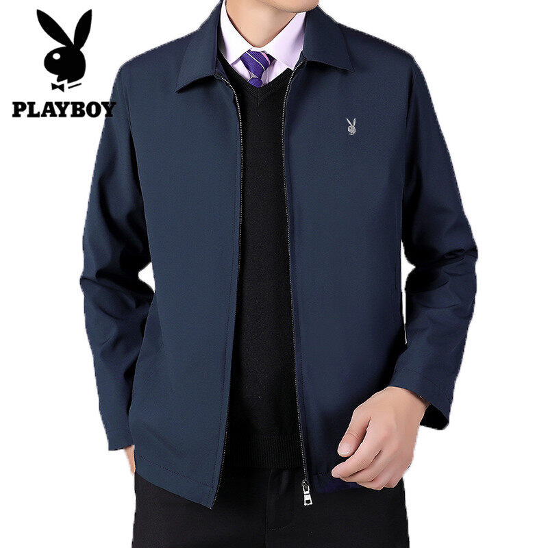 PLAYBOY New Men's Fashion Casual Jacket Business Office Jacket Coat Zipper