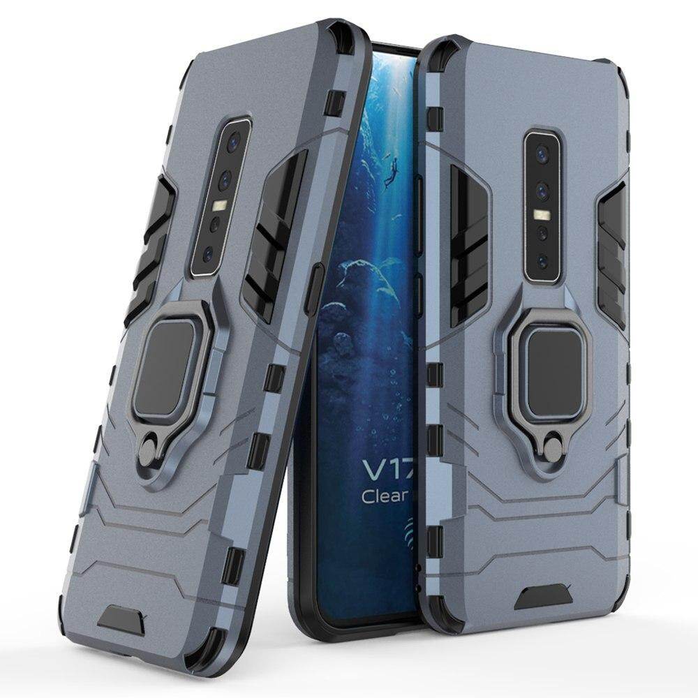 For Vivo V17 Pro Armor Case With Stand Magnetic Ring Holder Bracket Anti-Fall Soft Edge Shockproof Back Cover Casing