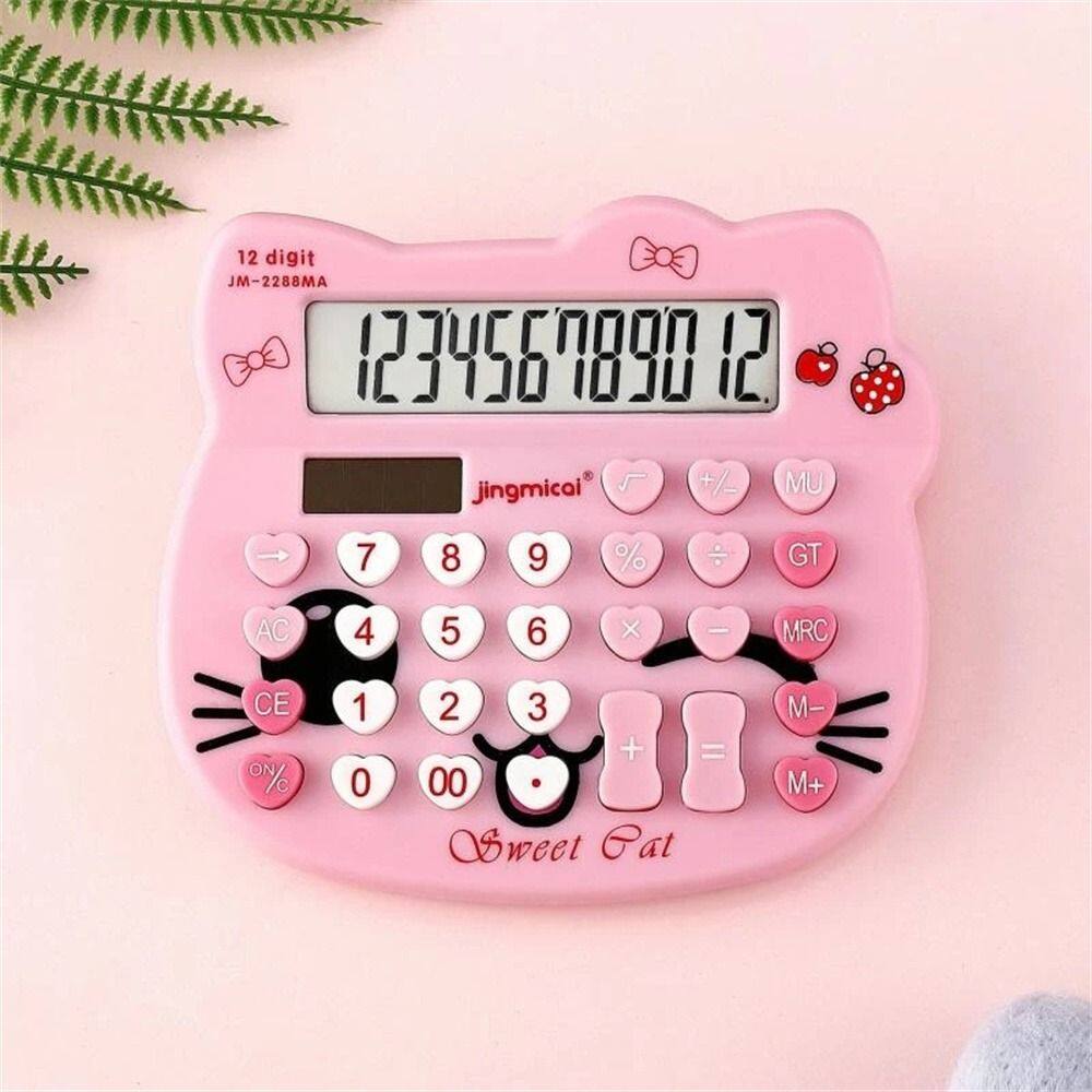 MMLUCK Student Cute Electronic Calculator School Stationery Desktop Calculator Study Accessoires School Office Math Calculator KT Calculator Function Calculator Digit Calculator