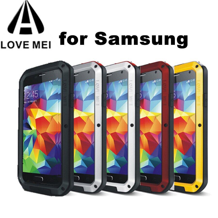 Love mei water resistant metal case for samsung galaxy s10 s21 s20 plus s20 fe note 10 20 a20 a30 a40s a8 a6 a70 a50 a51 a71 5g