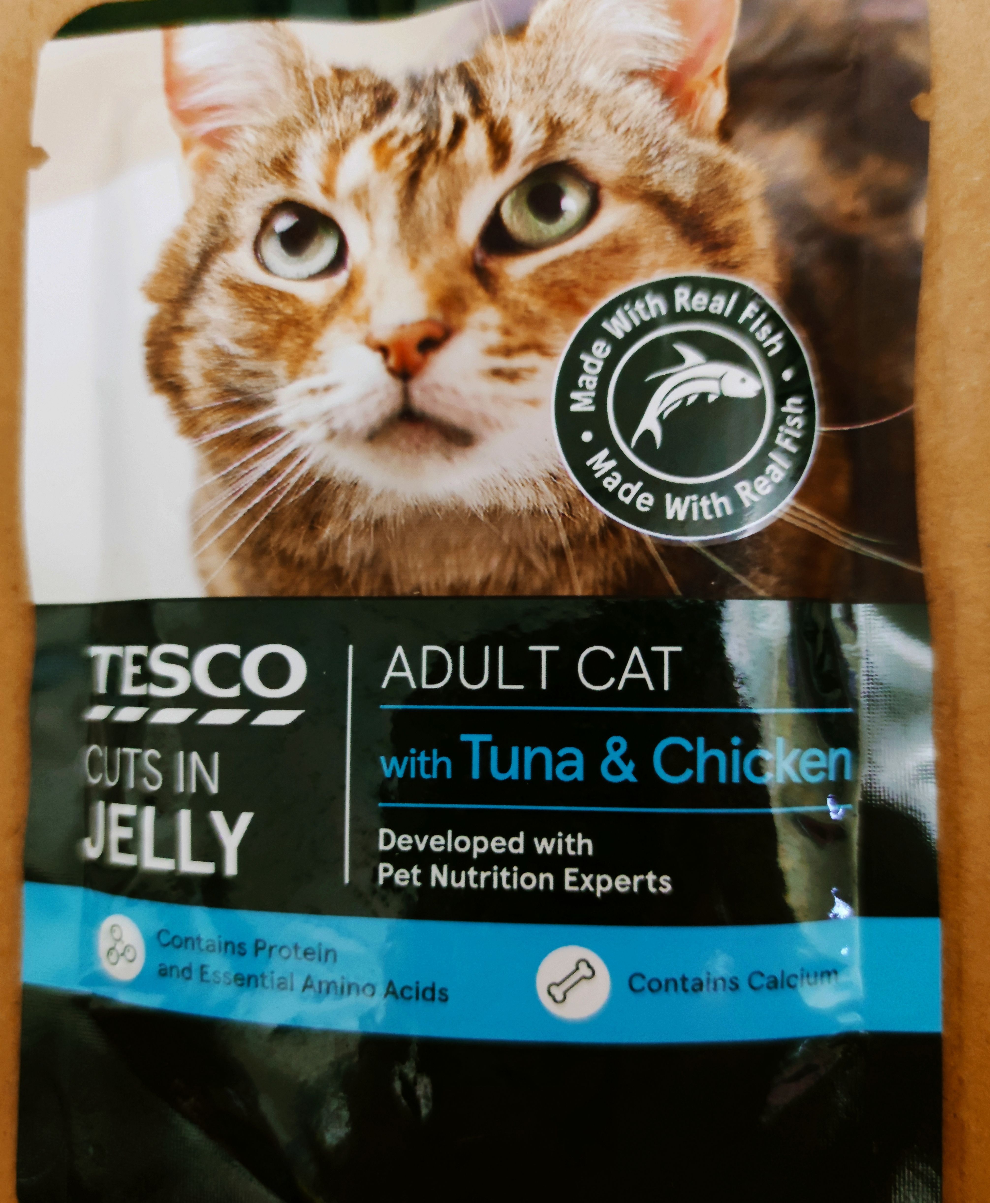 【在庫一掃】 with Jelly in Cuts Food Cat Adult Tesco Tuna 85g Surimi & キャット