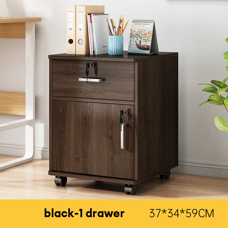 XINLANYASHE Office cabinet, office storage cabinet, chest of drawers, small cabinet, desk filing cabinet, drawer cabinet, storage cabinet, multi-purpose wooden cabinet bedside table 1/3 drawer storage cabinet with castors, office furniture