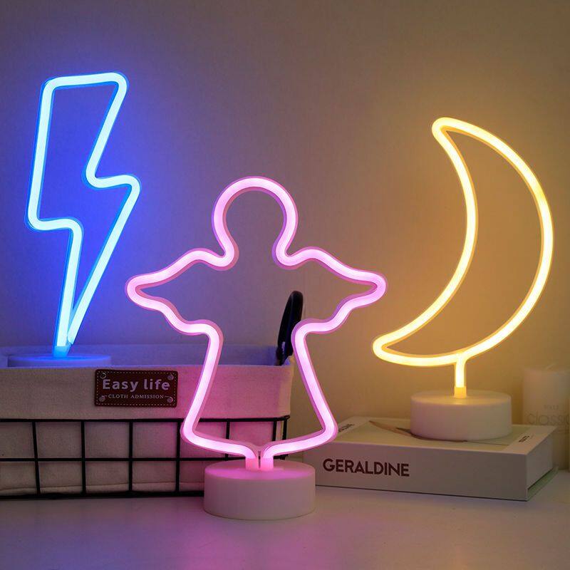 KS Creative neon rainbow modeling room dormitory bedside computer esports romantic atmosphere led table lamp ins wind