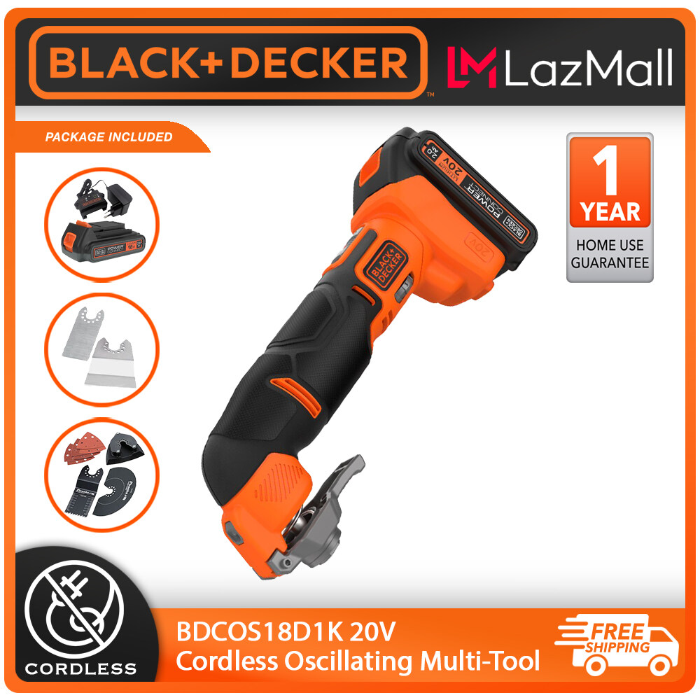 BLACK DECKER 18V Cordless Oscillating Multi Tool with 20 Accessories BDCOS18D1K GB Lazada