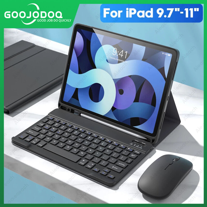 GOOJODOQ Combo Bàn Phím Kèm Hộp Đựng Cho iPad Pro 2021 Kèm Giá Đỡ Bút Chì Cho iPad Pro 11 2021 iPad Air 4