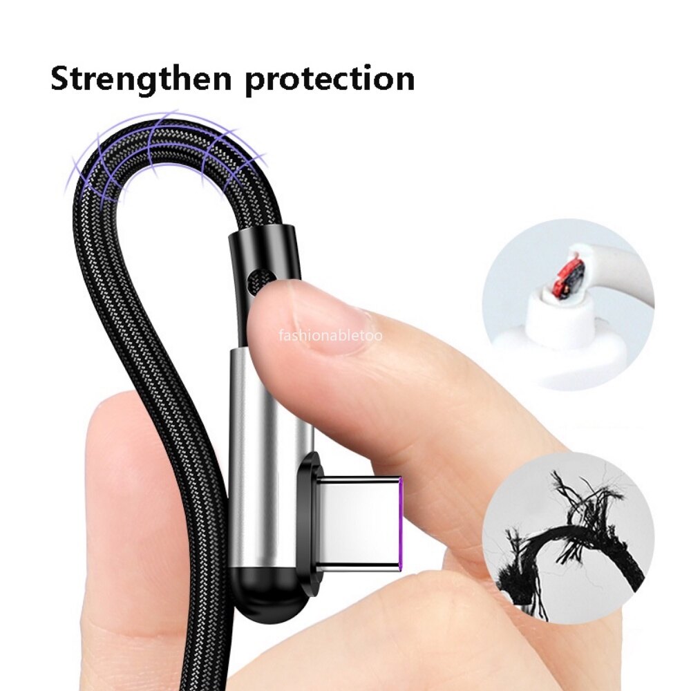 5A Elbow Fast Charger Data Cable Micro USB Type-C Charging Cables For iPhone Huwei OPPO Vivo Xiaomi Type C Android Quick Charge Data Line