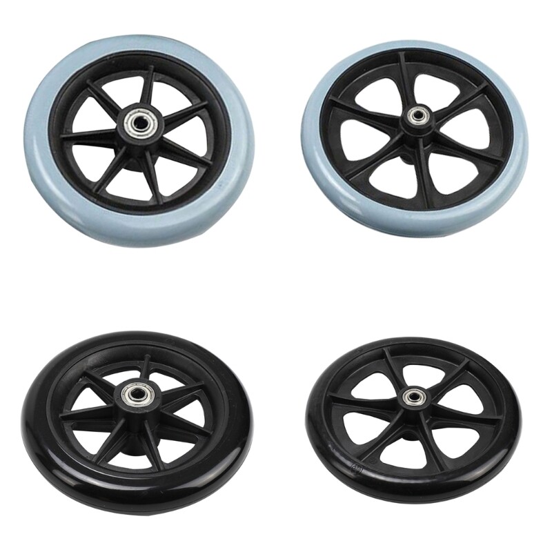 Bánh Trước Xe Lăn 6/8 Inch Bánh Xe Thay Thế Thông Dụng Bánh Lốp Đặc Chống Mài Mòn Trơn Tru Dễ Lắp Đặt