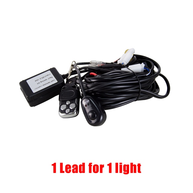 Offroad car 1 2 4 leads LED work light bar strobe remote controller wiring harness kit 4x truck lightbar flash switch wire kit2023