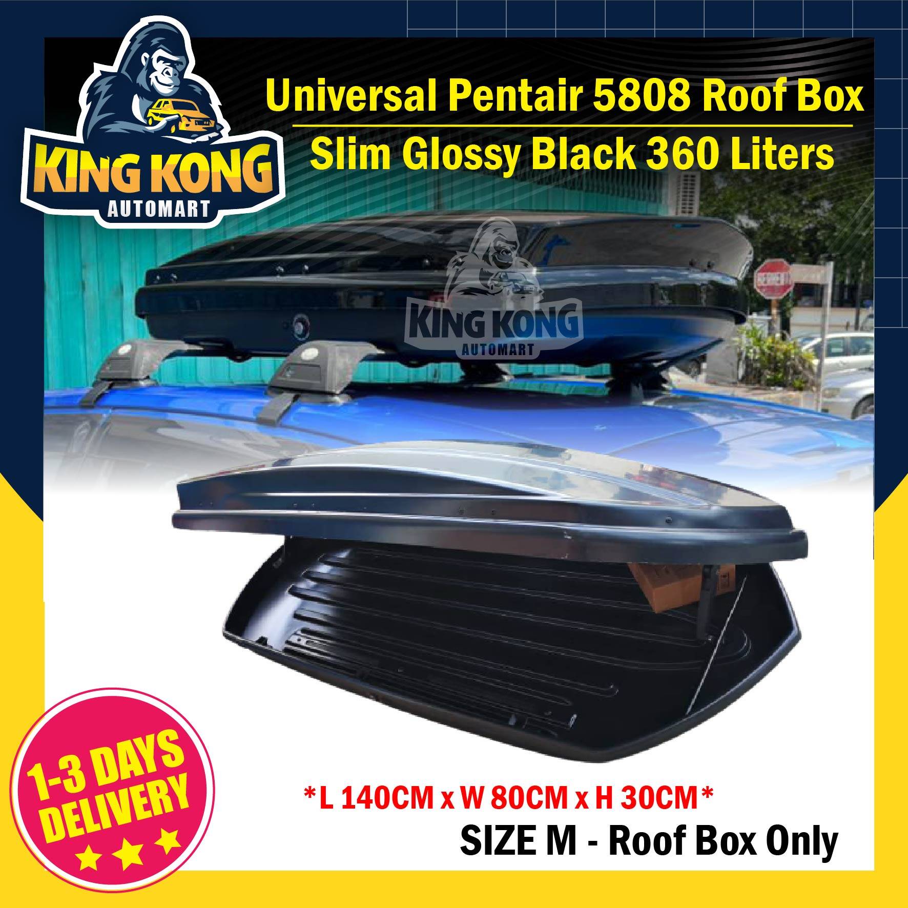 Pentair Roofbox PT5808 Slim Glossy Roof box With Roof Rack M SIZE
