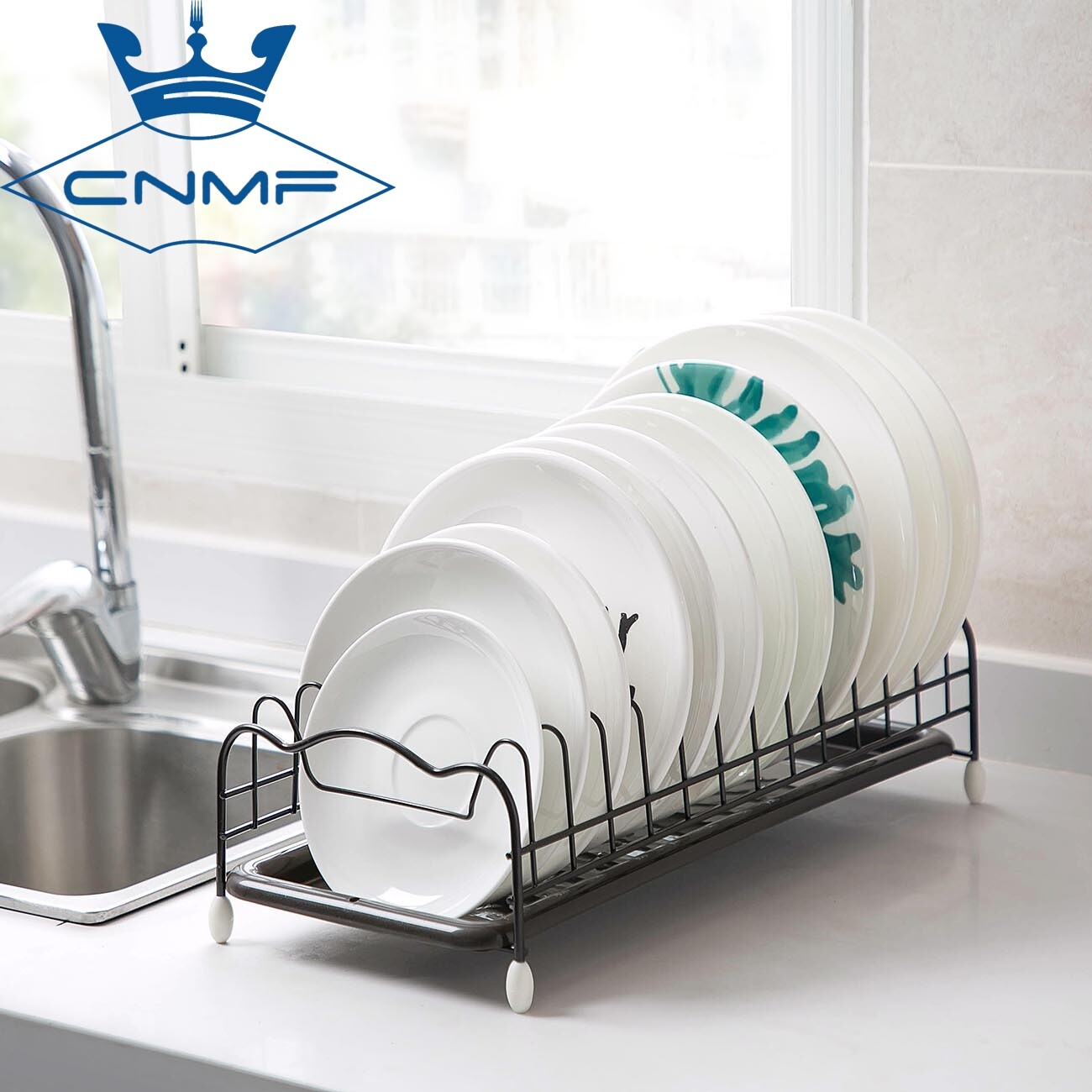 CNMF Iron Dish Rack Bowl Plate Storage Rack Sink Accessories Kitchen Organizer Space Saver