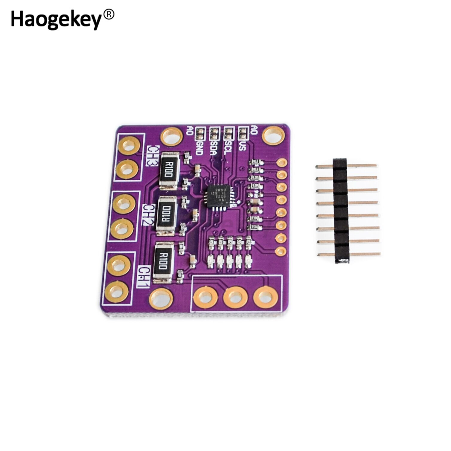 I2c smbus ina3221 triple-channel shunt current power supply voltage monitor sensor board module replace ina219 with pins