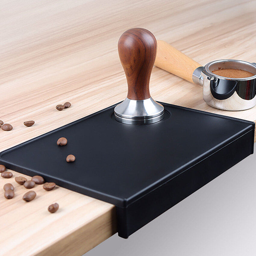 Coffee Tamper Mat Tamping Rest Holder Corner Edge Pad Black Office Bar