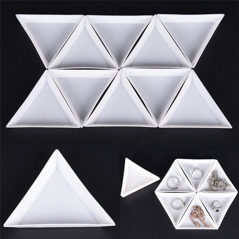 SILARA 10pcs Equilateral Triangle Plate For Jewelry Beads Storage Environmental plastic