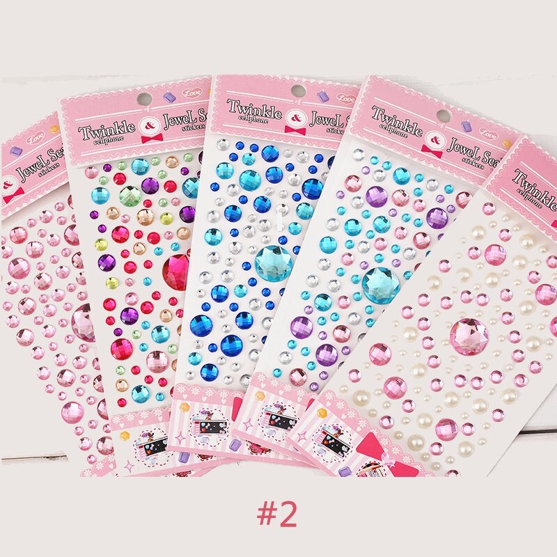 Acrylic Rhinestone Decorative Stickers Mobile Phone Stickers with Adhesive Crystal Diamond Stickers