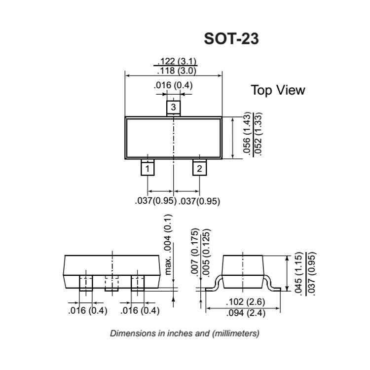 BC847C 1G NPN 0.1A 45V SOT-23 SMD transistor