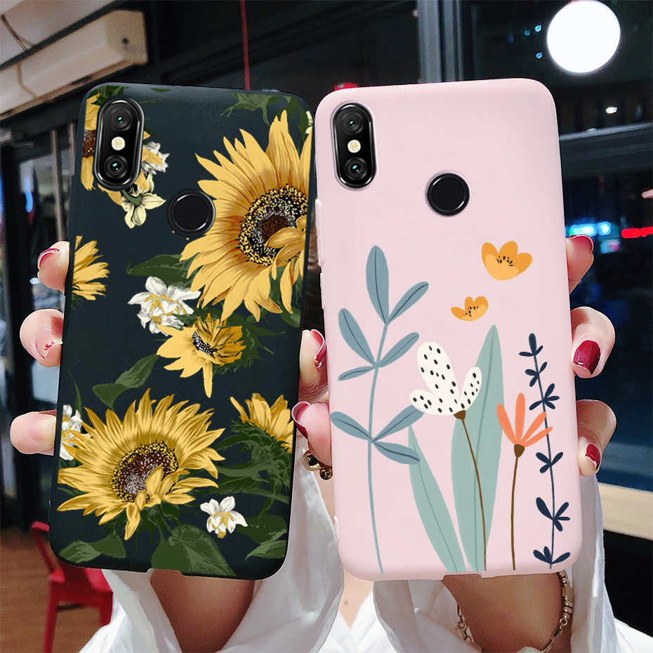 For Xiaomi Redmi Note 6 Pro Case Cute Sunflower Soft Silicone Phone Casing For Redmi Note 6 Pro Cover