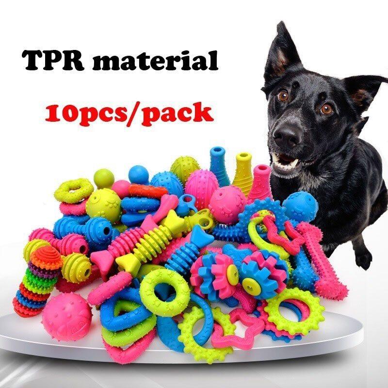 10 Pcs Một Cách Ngẫu Nhiên Chó Con Thú Cưng Đồ Chơi Cho Chó Nhỏ Cao Su Chống Cắn Đồ Chơi Cho Chó Cưng Làm Sạch Răng Luyện Tập Nhai Đồ Chơi Phụ Kiện Cho Thú Cưng