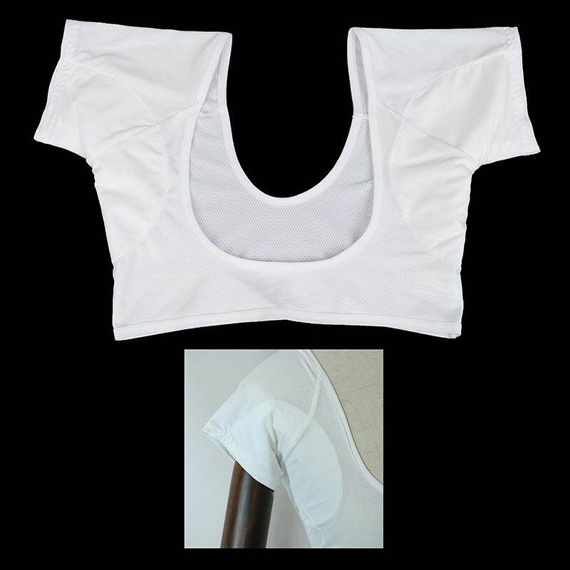 SEN 1Pc White T-shirt Shape Sweat Pads Reusable Washable Underarm Armpit Sweat Pads