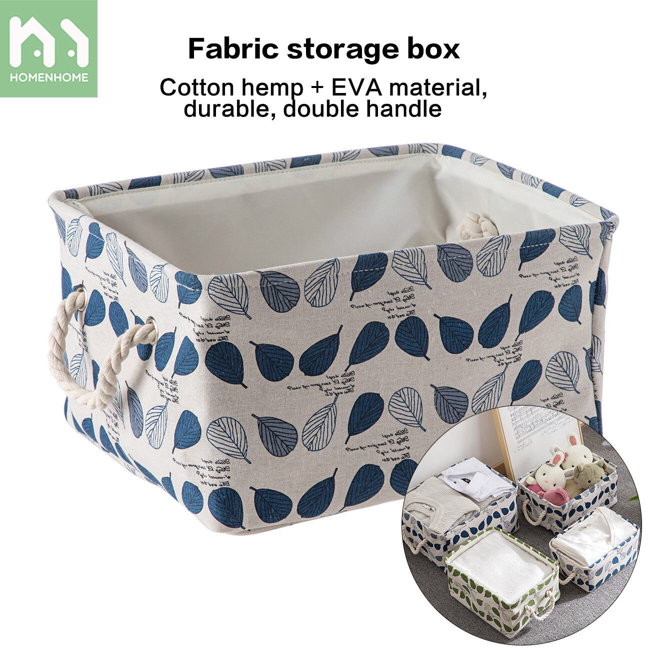 Homenhome Clothes Sorting Basket Desktop Storage Basket Fabric Kitchen Snack Organizing Basket