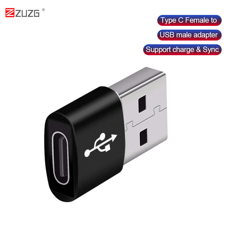 ZUZG USB Male to USB Type C Female Cable OTG Adapter Converter for PC Notebook Type-c Female to USB Male Charger Plug Data OTG Adapter
