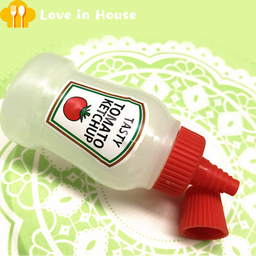 2 cái/bộ 25ml Mini cà chua Ketchup chai xách tay nhỏ Sauce container Salad Dressing container Pantry container cho Bento hộp