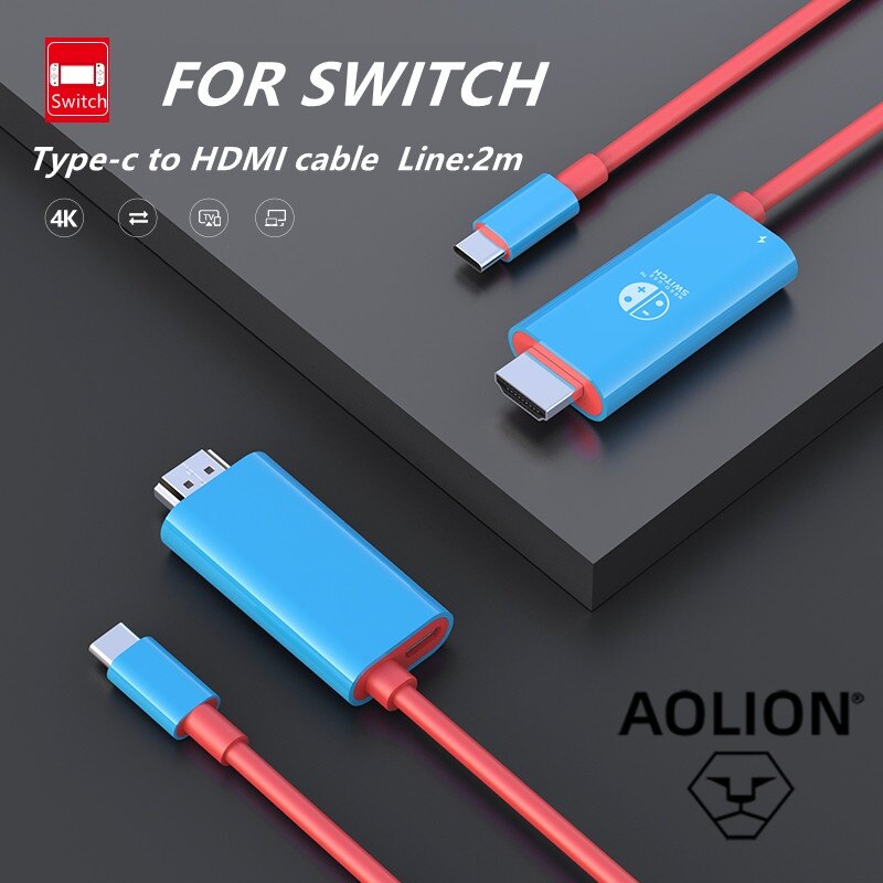 4k hdmi compatible cable for nintendo switch & switch oled / lite pc tv hd projection fast charging line for ns phone tablet steam deck
