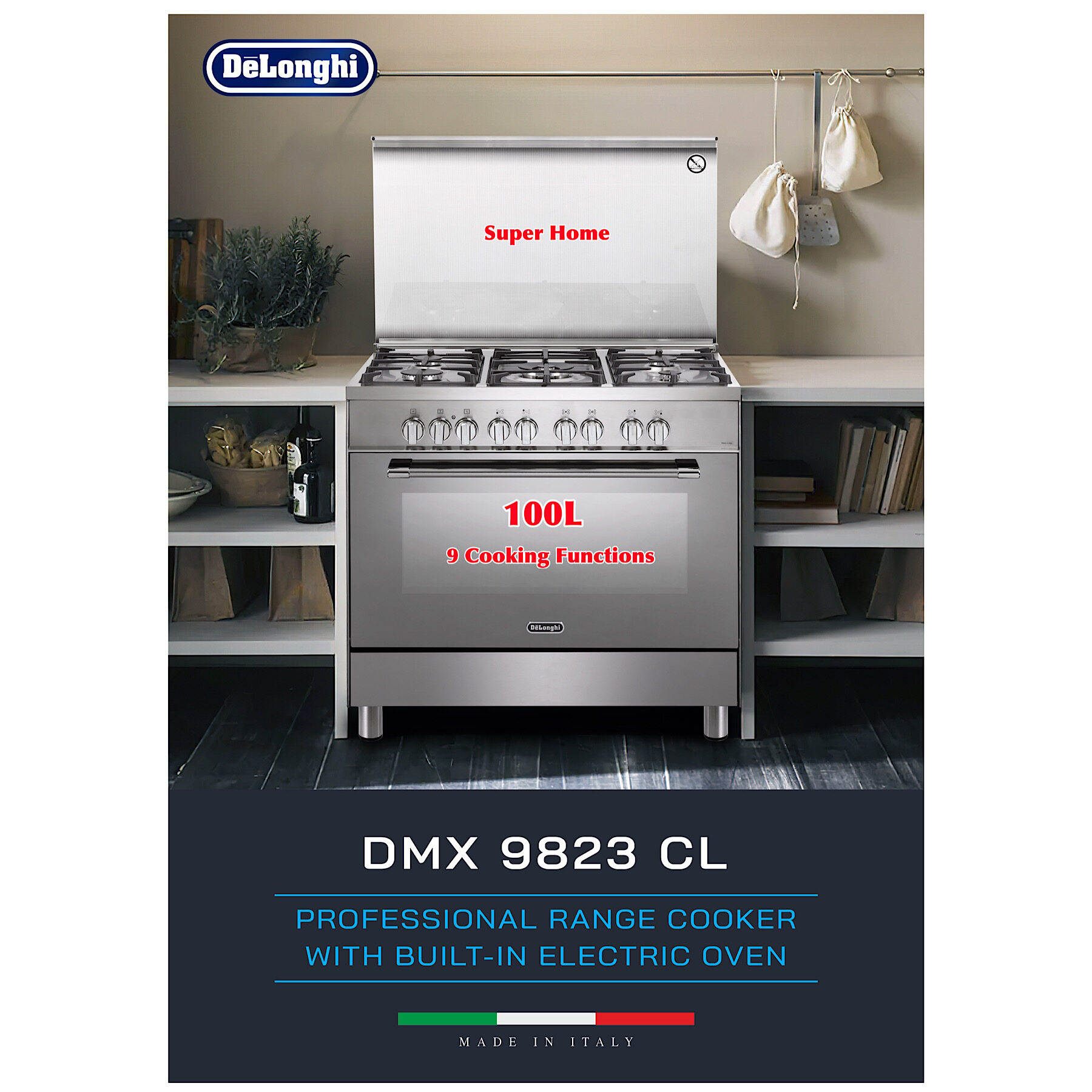DeLonghi Free Standing Cooker DMX 9823 CL Delonghi Professional Range