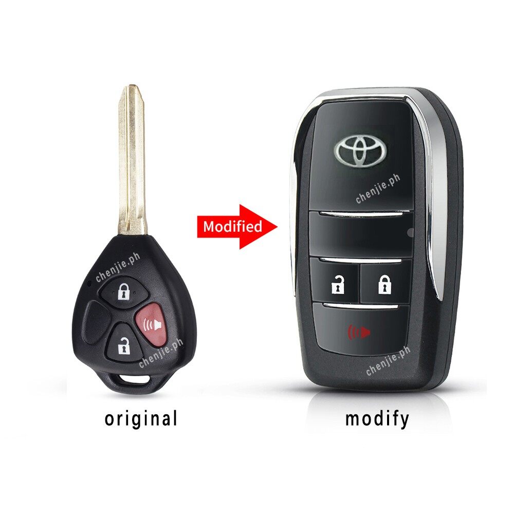 huiyisunny sale cod For Toyota Innova Fortuner Hilux RAV4 Altis flip key accessories car key shell replacement remote control cover kit with logo