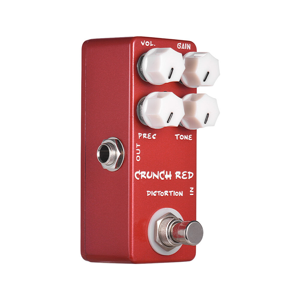 Moskyaudio crunch red distortion guitar effect pedal full metal shell true bypass