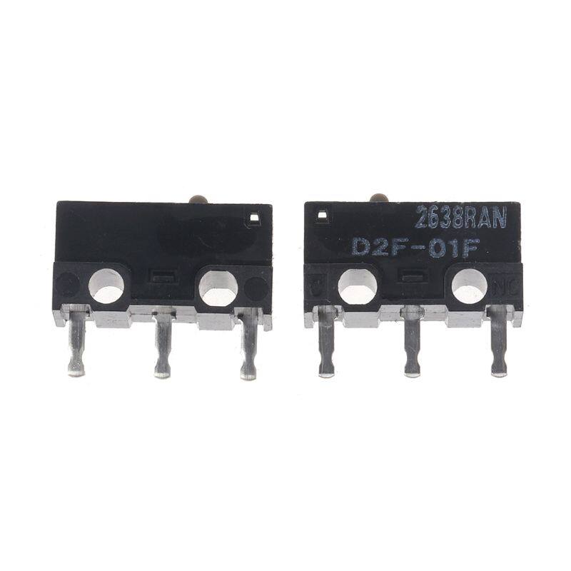 2pcs original omron mouse micro switch d2f-01f gray dot gold alloy contacts