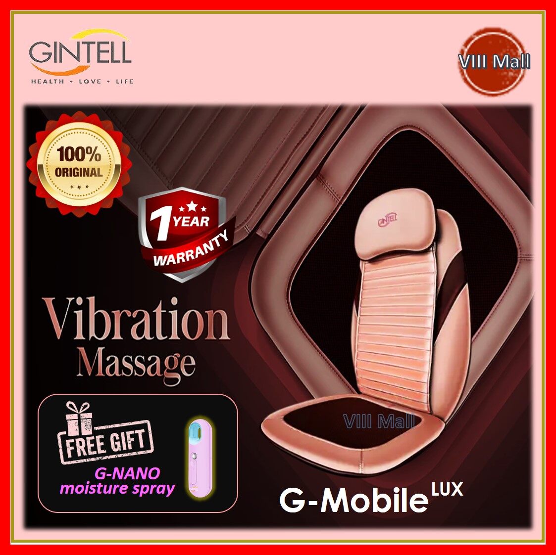 Gintell G Mobile Lux Massage Seat with 3D Kneading Shiatsu